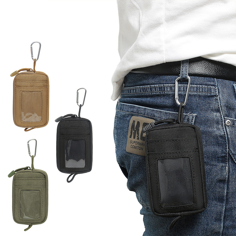 Edc Carry Card - 多機能アウトドアハイキングバッグ EDCアクセサリー ウエストパック ポータブルカードホルダー キーポーチ ミニコインパース
