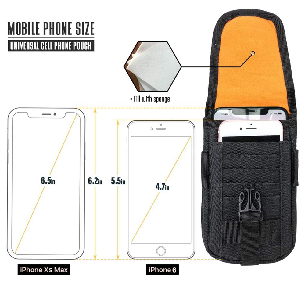 タクティカルフォンポーチMOLLE、スマートフォンホルスター - Edc Carry Card のレビューと価格