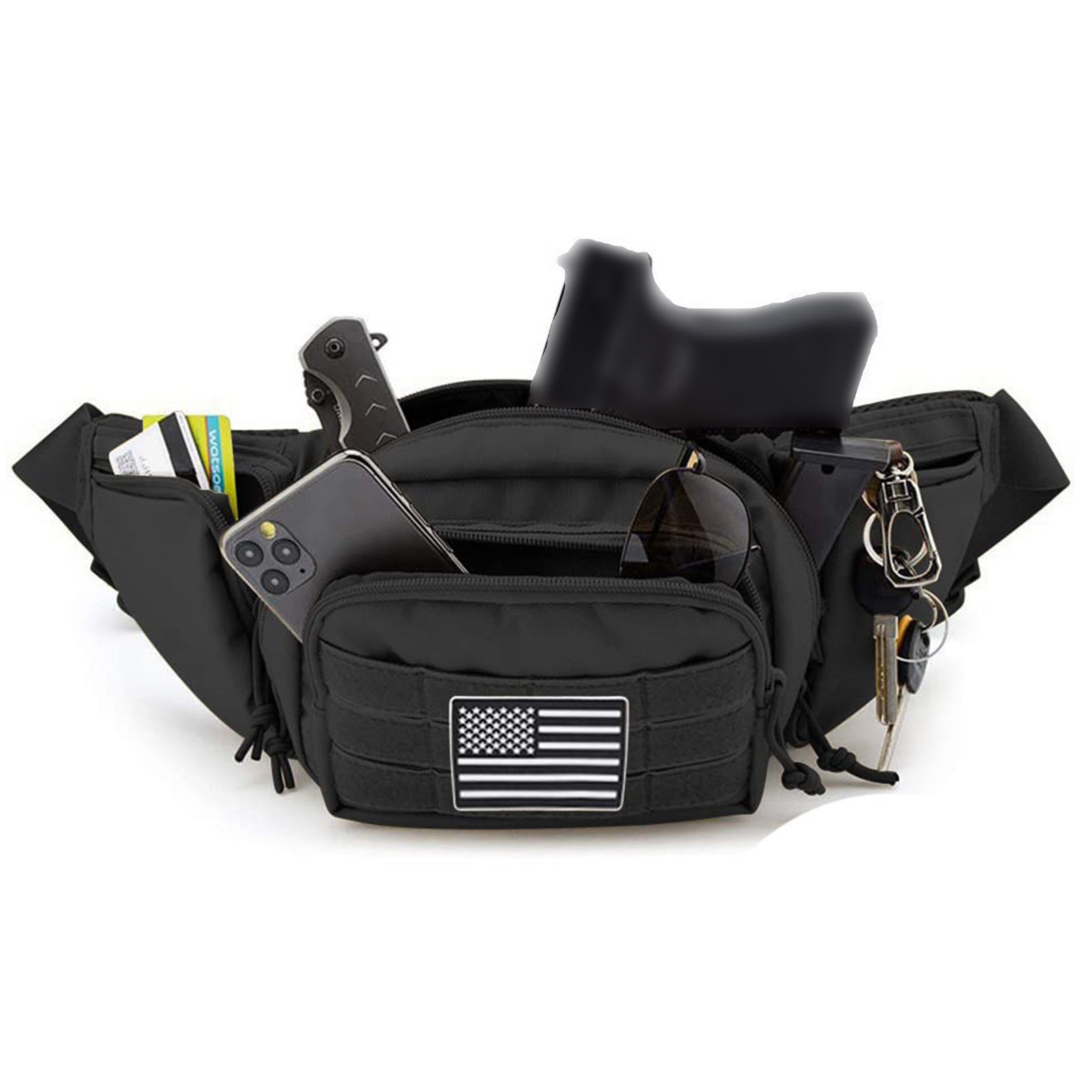 戦術的なファニーパックガンホルスター隠しキャリーピストルウエ - Edc Carry For Men のレビューと価格