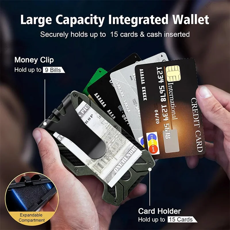 Magsafe-男性用の戦術的な財布,EDCウォレット,屋外 - Edc Carry Card のレビューと価格
